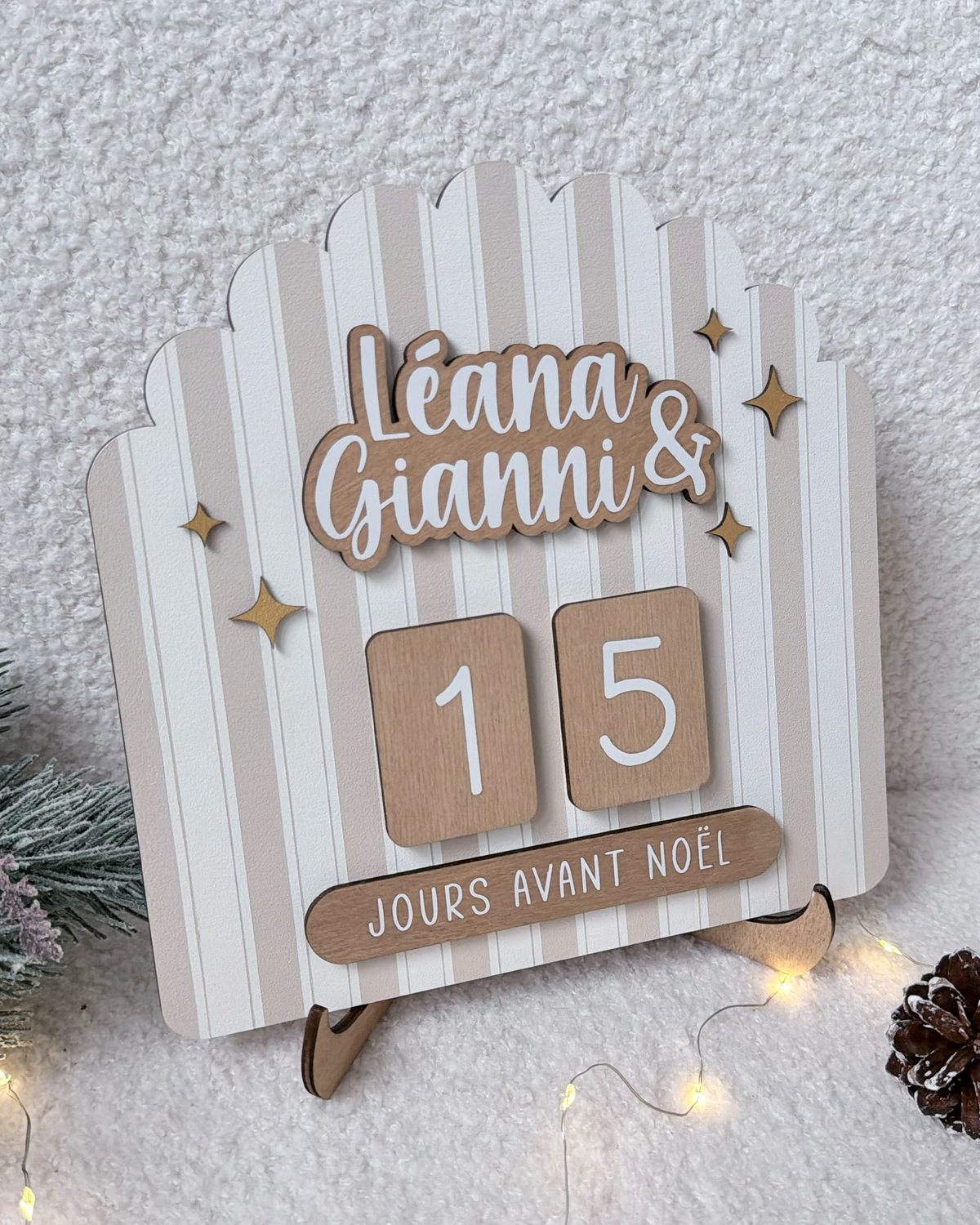 Pancarte compte à rebours de Noël